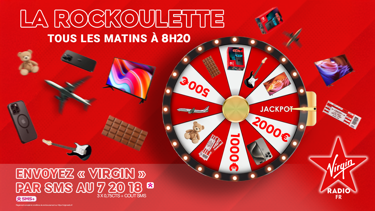 Tous les matins à 8h20, jouez à la Rockoulette Virgin Radio ! Tous les matins à 8h20, jouez à la Rockoulette Virgin Radio !