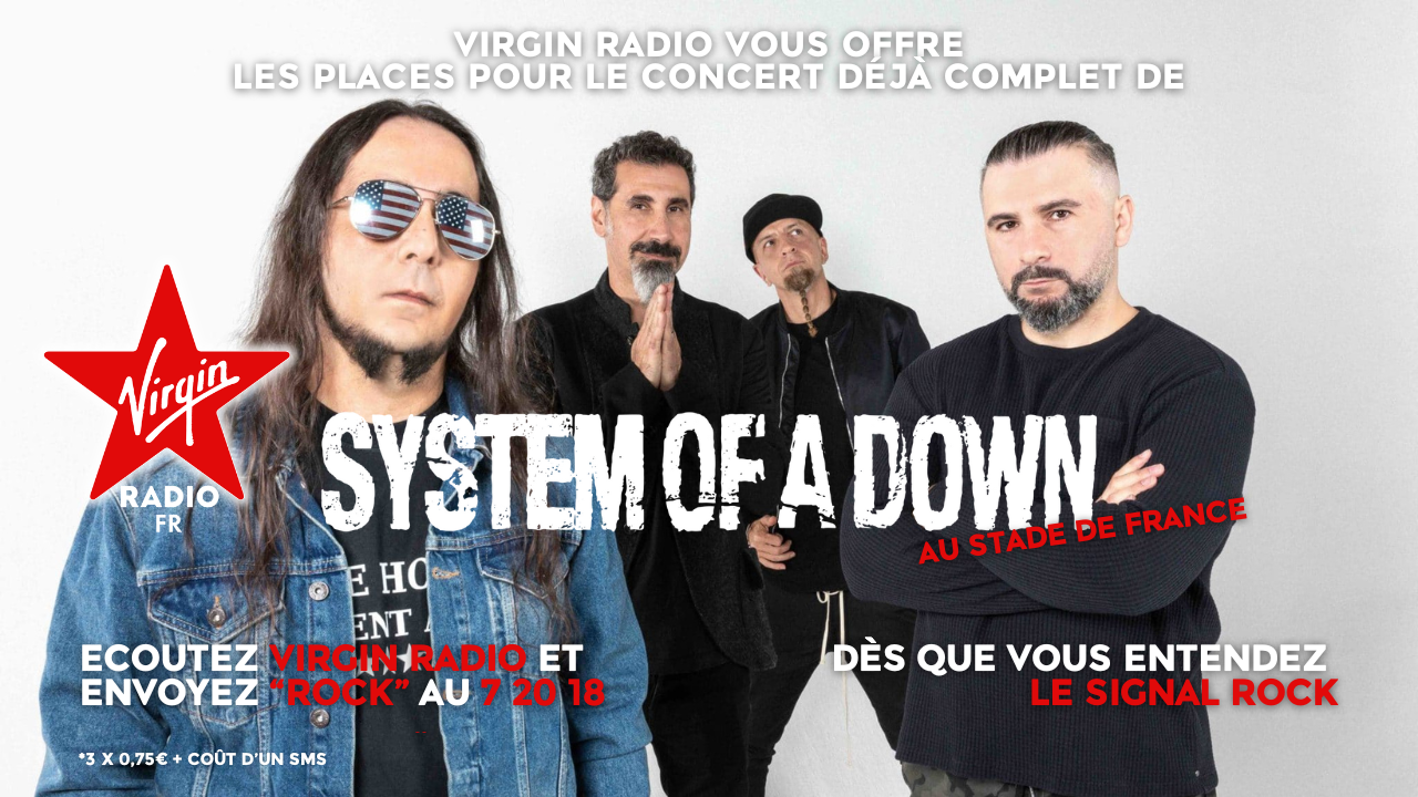 Gagnez vos places pour System Of A Down au Stade de France ! Gagnez vos places pour System Of A Down au Stade de France !