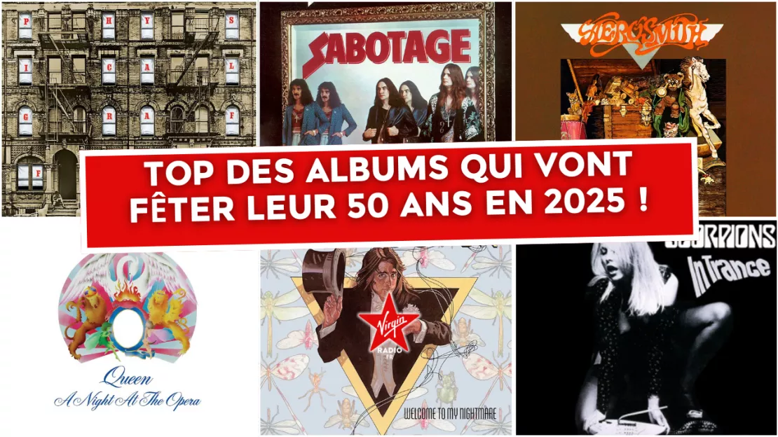 Top des albums rock qui vont fêter leur 50 ans en 2025 !