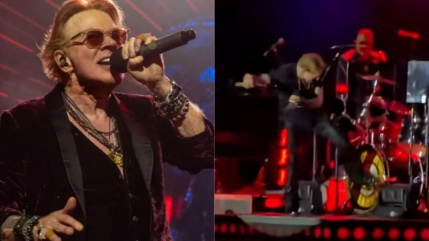 Guns N' Roses : Axl Rose pète un cable sur son batteur et lui jette son micro !
